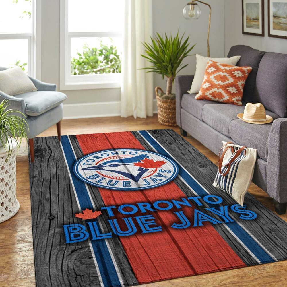 Toronto Blue Jays Mlb Area Rugs Baseball Team Logo Wooden Style  Chussin | Home Decor Easily