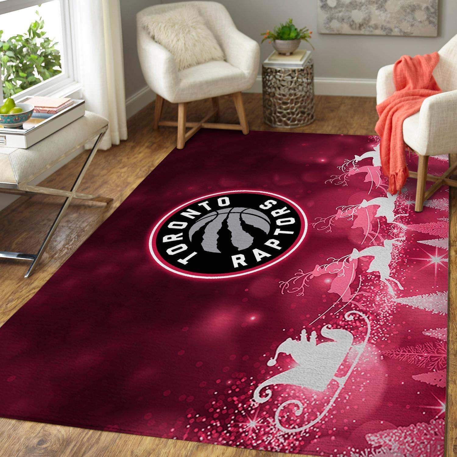 Toronto Raptors Nba Area Christmas Gift Rug Regtangle  Chussin | Home Decor Easily