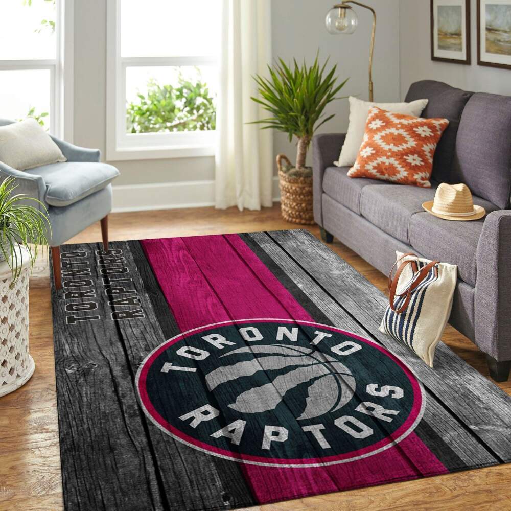 Toronto Raptors Nba Team Logo Area Wooden Style Sports Rug Regtangle  Chussin | Home Decor Easily