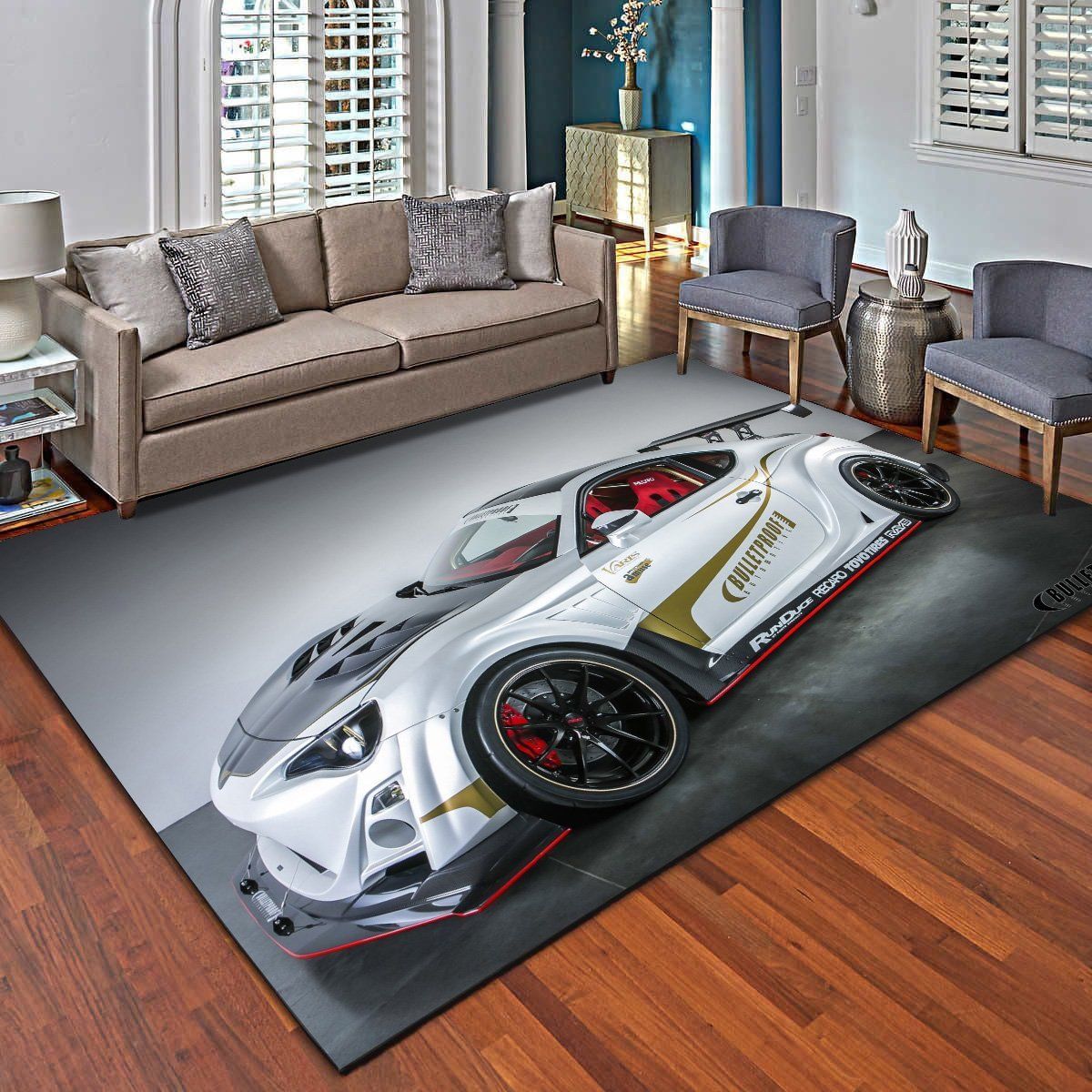 Toyota Area Rug Supercar Rug Regtangle  Chussin | Home Decor Easily