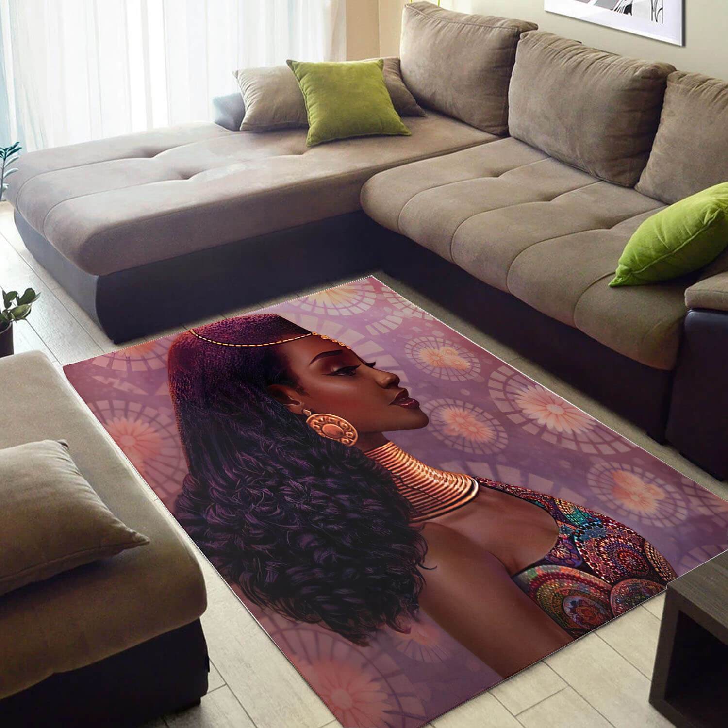 Trendy African American Beautiful Afro Woman Large Living Room Rug -  Chussin | Home Decor Easily