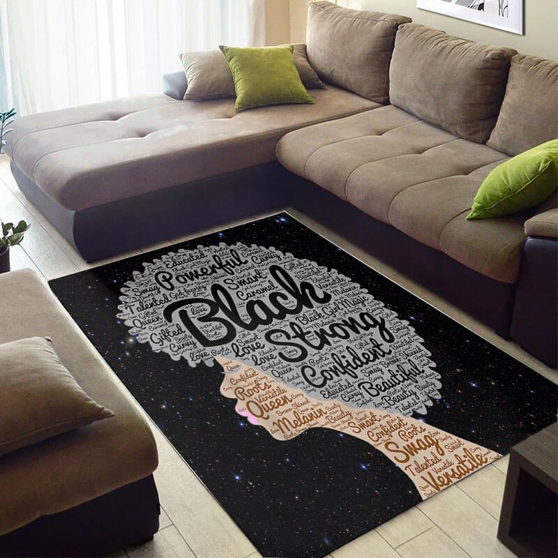 Trendy African Beautiful Black Girl Style House Rug -  Chussin | Home Decor Easily