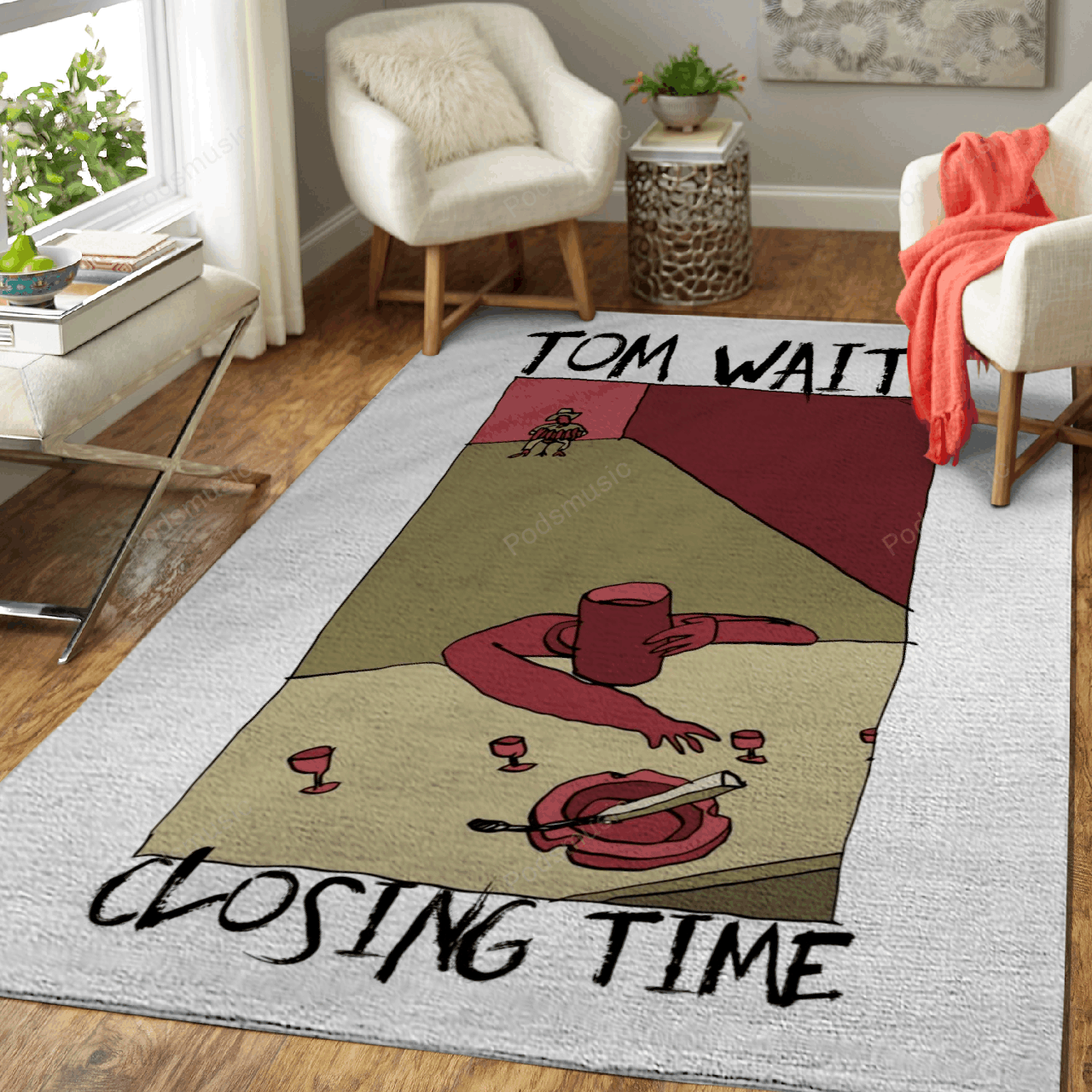 Tribute To Tom Waits Ii Music Art Artworks Art For Fans Area Rug Regtangle  Chussin | Home Decor Easily