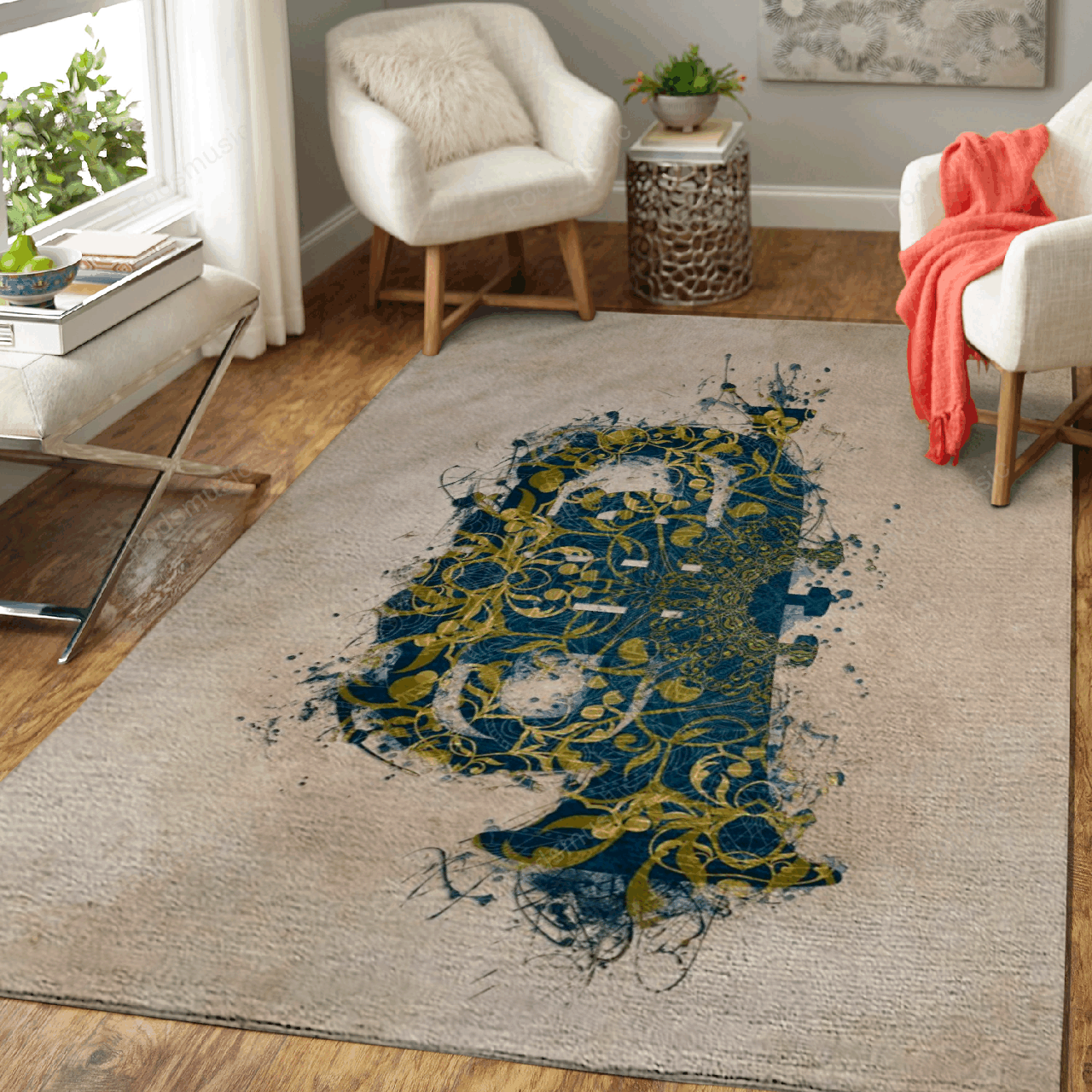 Tuba Music Art Music Art For Fans Area Rug Regtangle  Chussin | Home Decor Easily
