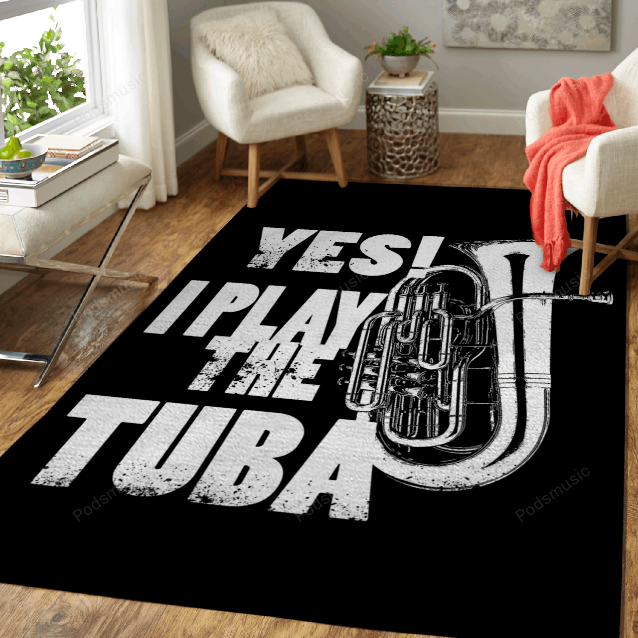 Tuba Music Music Art For Fans Area Rug Regtangle  Chussin | Home Decor Easily