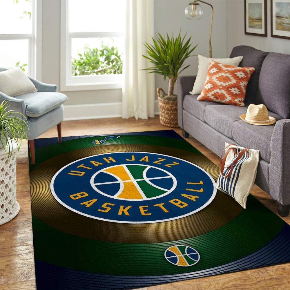 Utah Jazz Nba Area Team Logo Sports Rug Regtangle  Chussin | Home Decor Easily