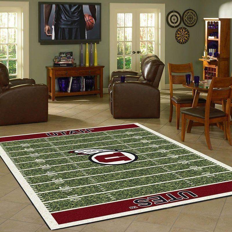 Utah Utes Field Area Rug Football Team Logo Chussin | Home Decor Easily