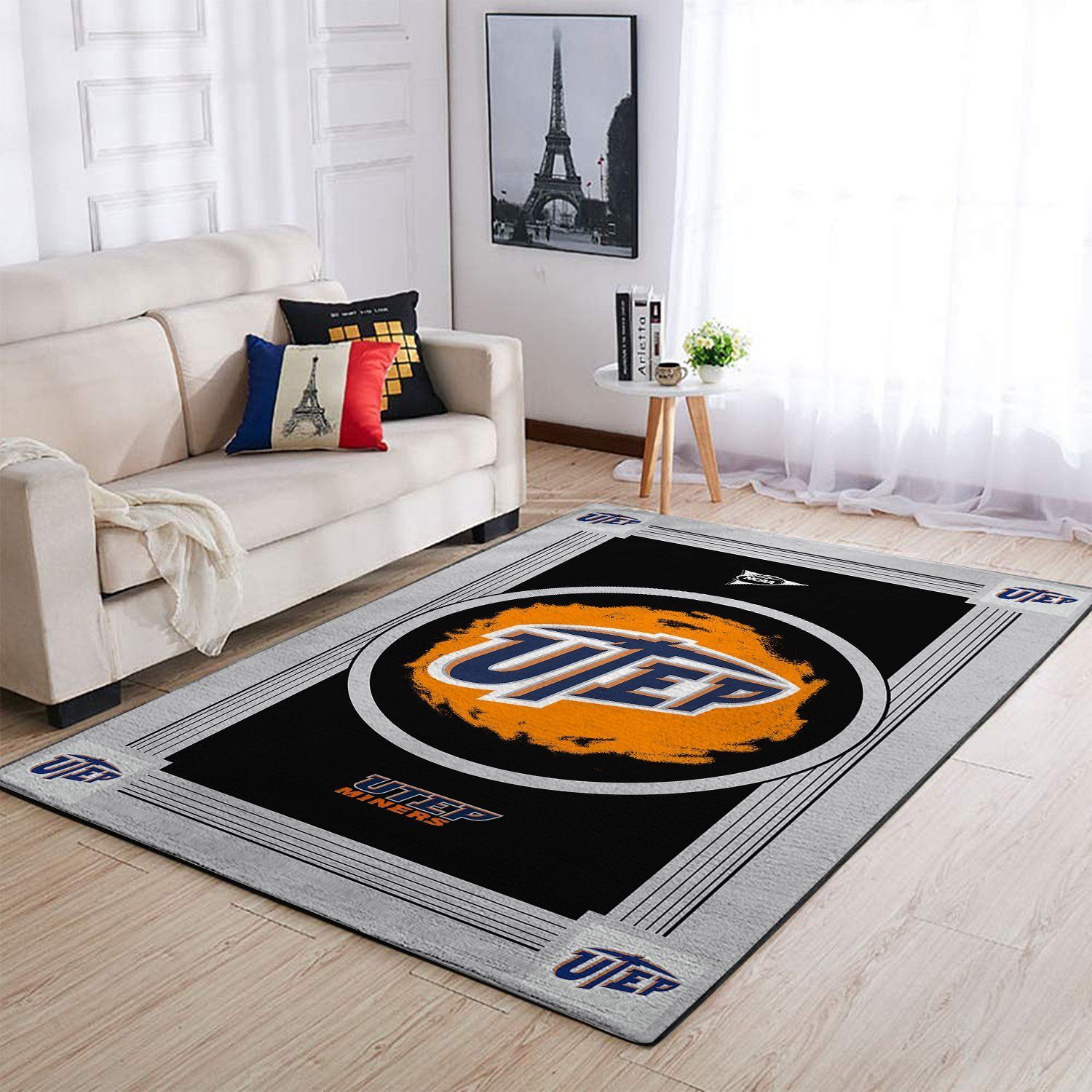 Utep Miners Ncaa Area Team Logo Rug Regtangle  Chussin | Home Decor Easily