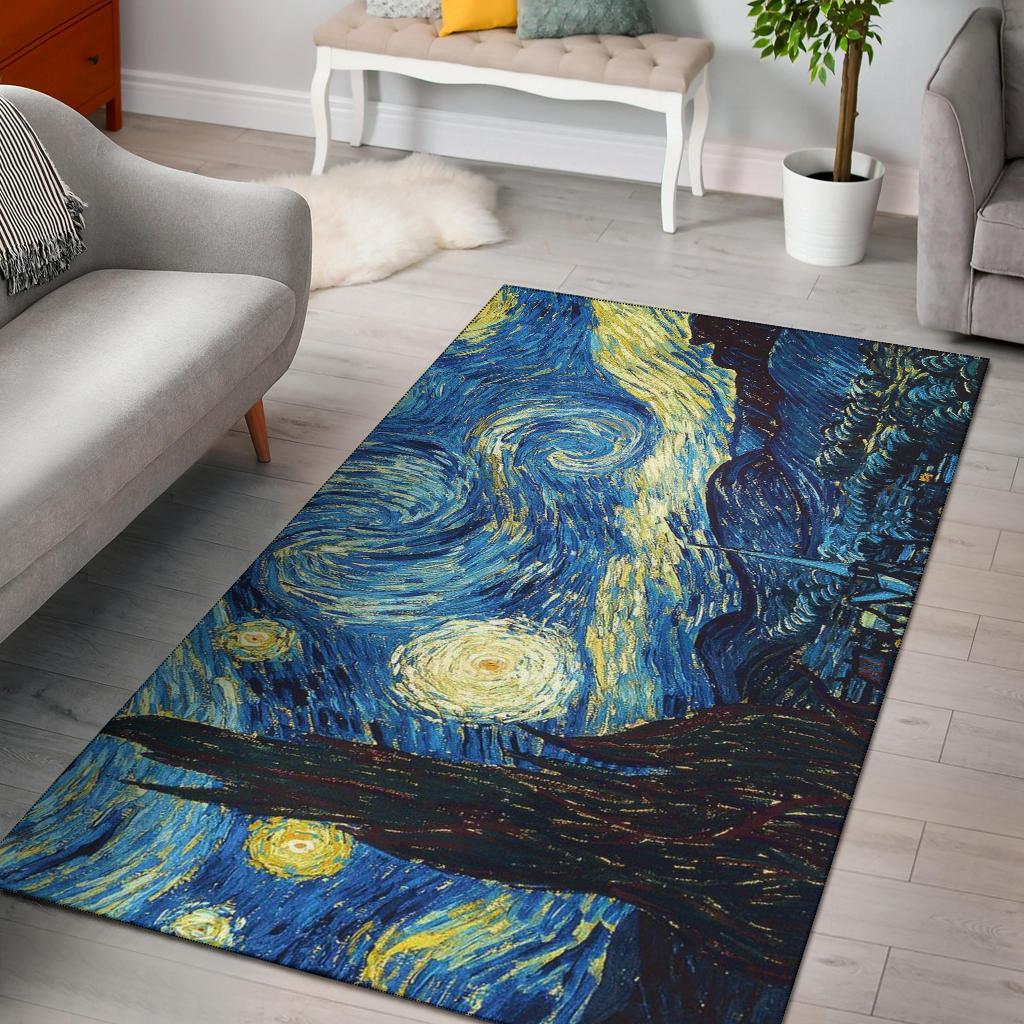 Van Gogh Starry Night Area Rug -  Chussin | Home Decor Easily