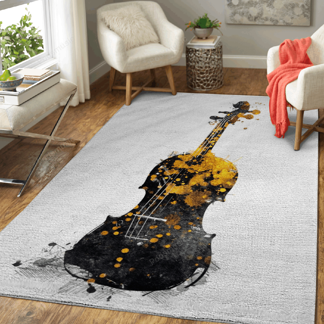 Violin Music Music Gold Black Art For Fans Area  Chussin | Home Decor Easily