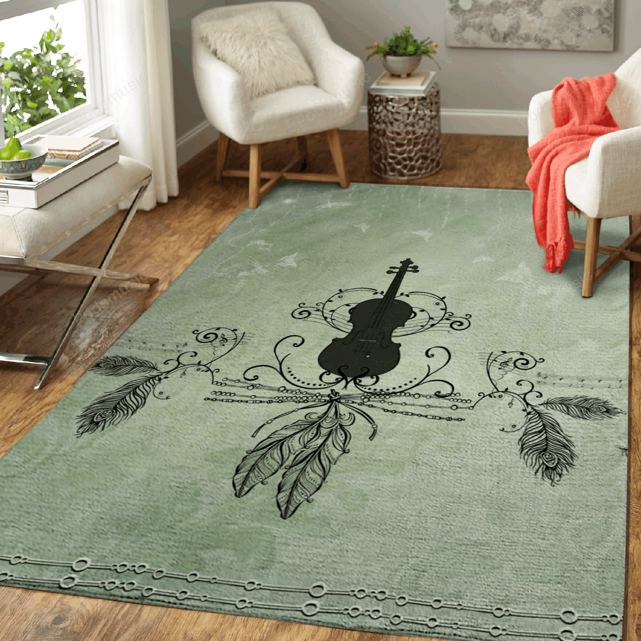 Violin With Feathers Music Art For Fans Area  Chussin | Home Decor Easily