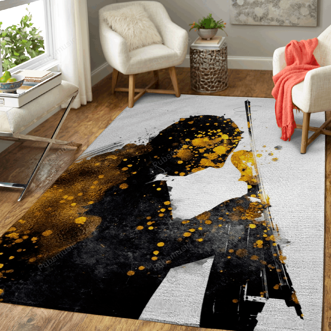 Violinist Music Gold Black Art For Fans Area  Chussin | Home Decor Easily