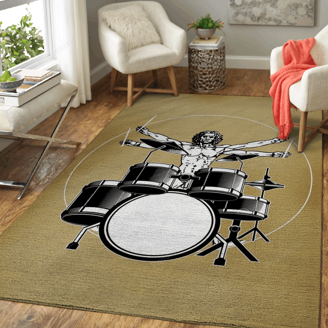 Vitruvian Drummer Music Art For Fans Area  Chussin | Home Decor Easily