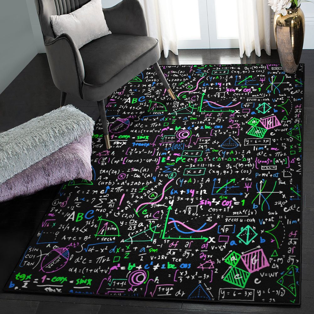 Washable Rugs, Mathematics Rug  Chussin | Home Decor Easily