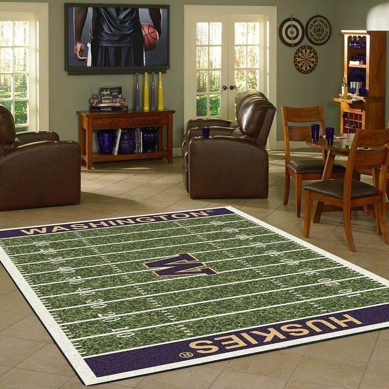 Washington Huskies Field Area Rug Football Team Logo | Home Decor Easily
