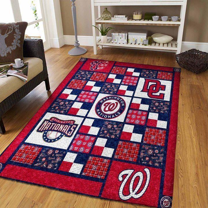 Washington Nationals Mlb Baseball Area Rug Baseball V6688  Chussin | Home Decor Easily