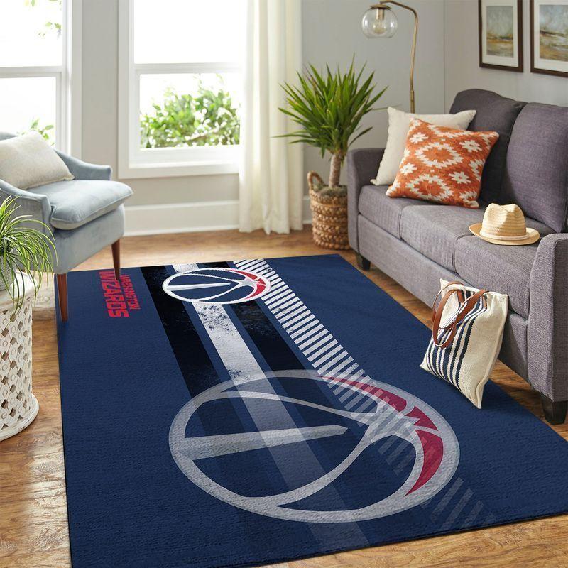 Washington Wizards Area Rug Nba Basketball Team Logo V4228  Chussin | Home Decor Easily