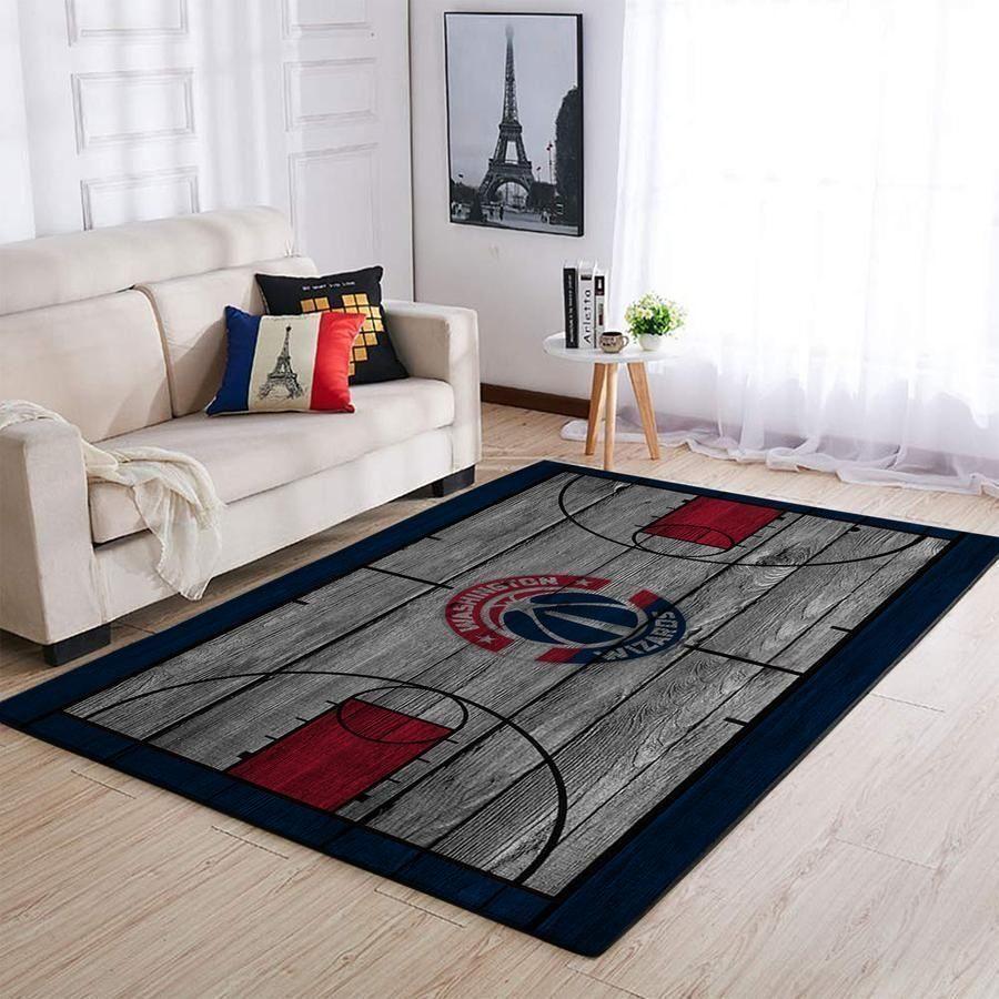 Washington Wizards Area Rug Nba Basketball Team Logo V4240  Chussin | Home Decor Easily
