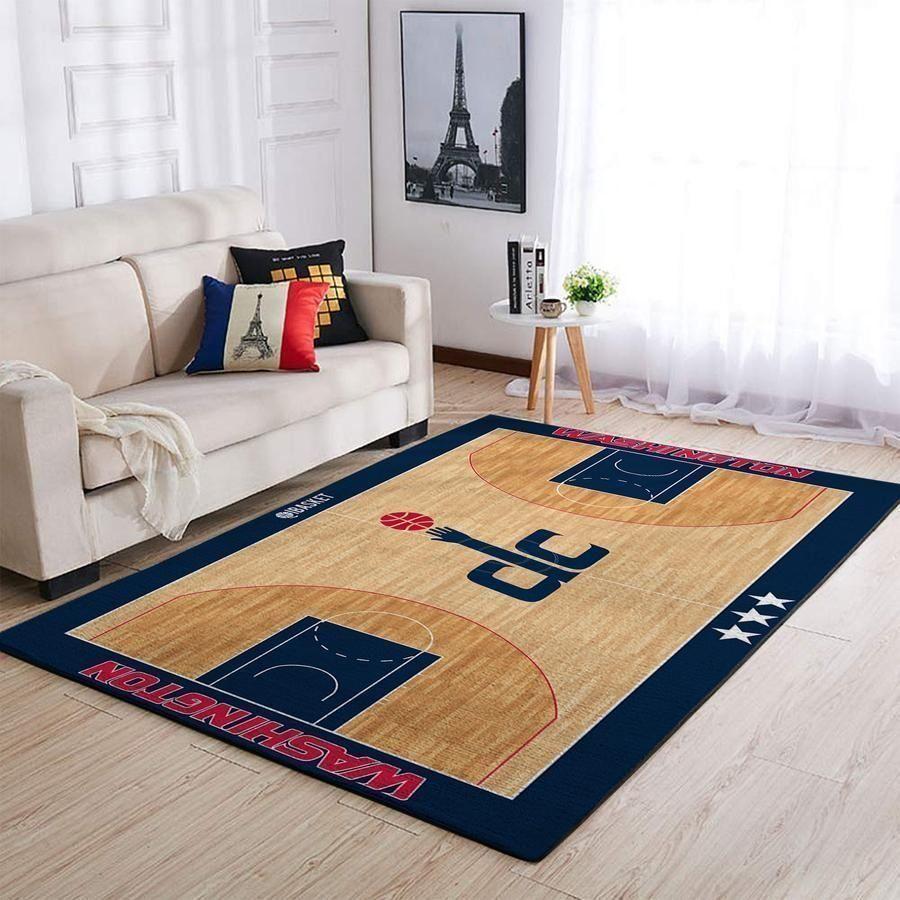 Washington Wizards Area Rug Nba Basketball Team Logo V4249  Chussin | Home Decor Easily