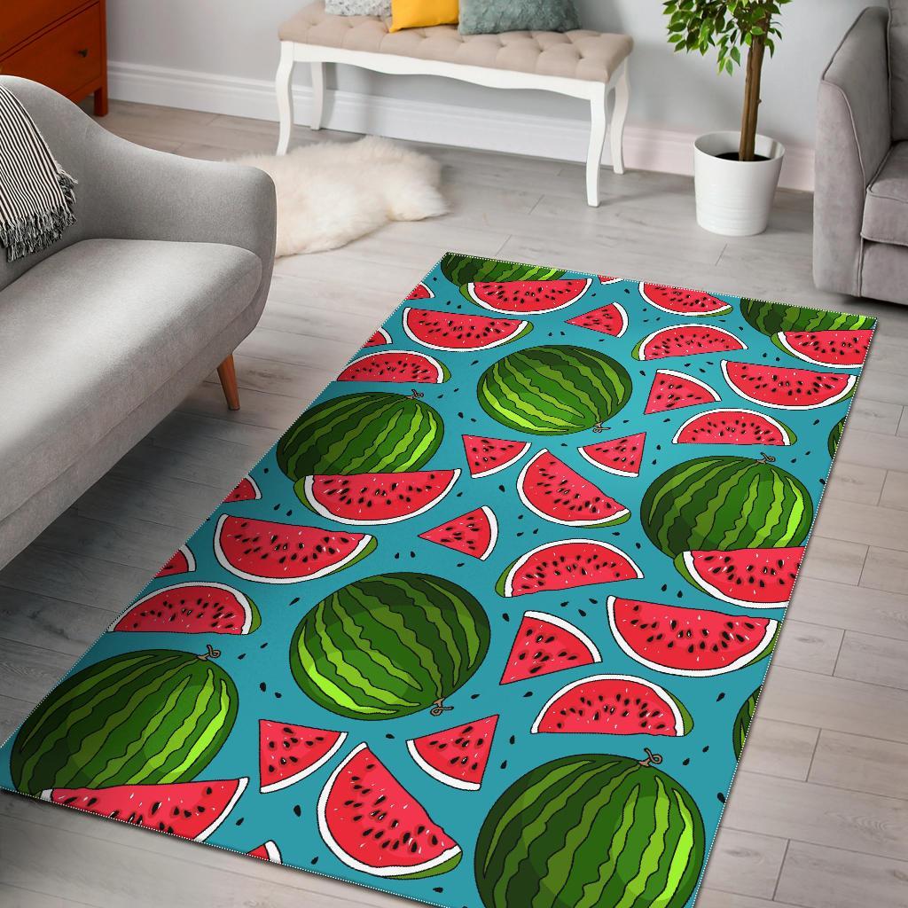 Watermelon Piece Blue Pattern Print Area Rug  Chussin | Home Decor Easily