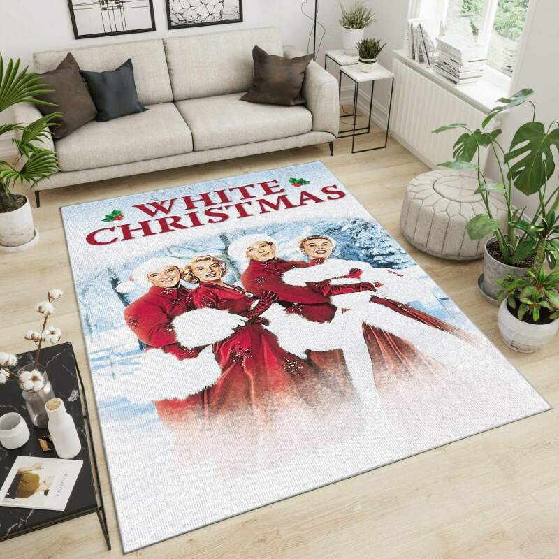White Christmas Area Rug -  Chussin | Home Decor Easily