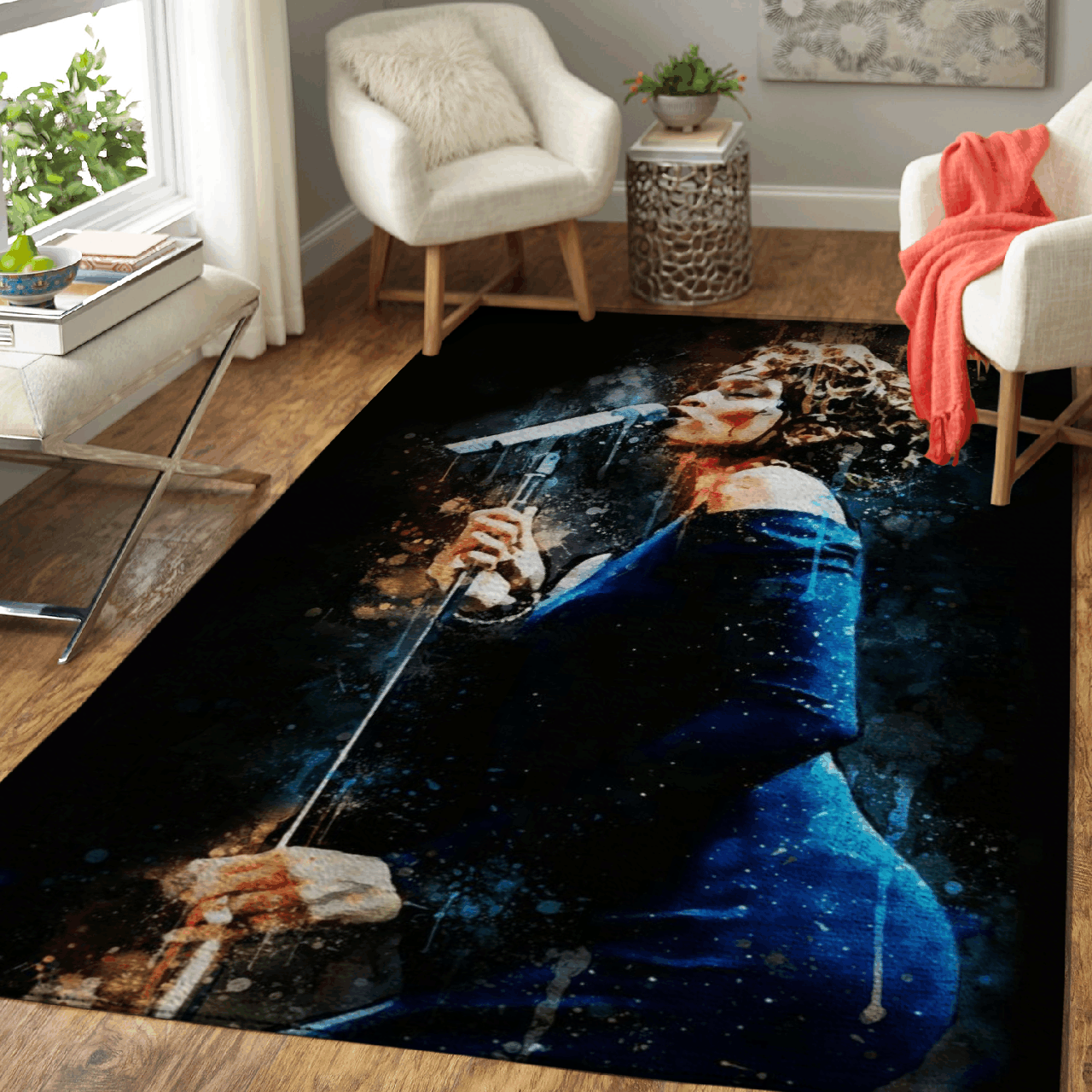 Whitney Houston Pop Music Art For Fans Area Rug Area  Chussin | Home Decor Easily