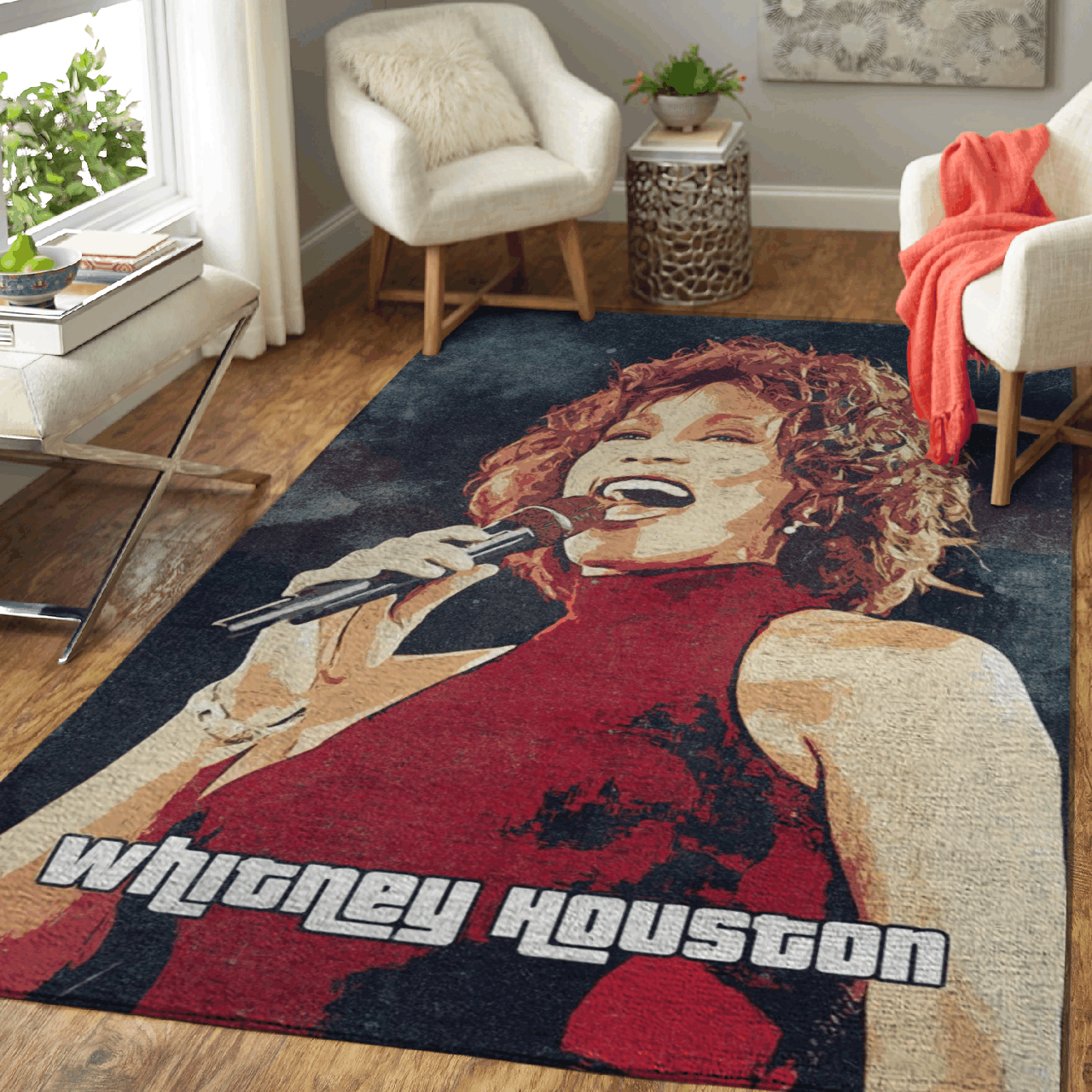 Whitney Houston Song I Will Always Love You Art Area Rug Area  Chussin | Home Decor Easily