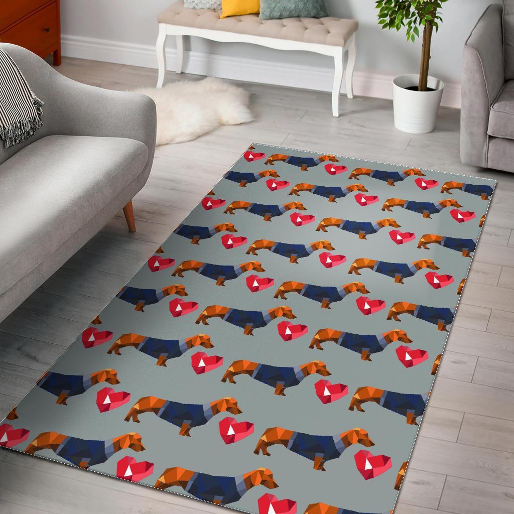 Wiener Dog Dachshund Pattern Print Area Rug  Chussin | Home Decor Easily