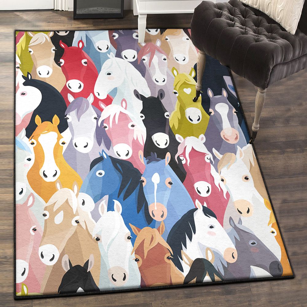 Wild Horse s For , Colorful Horse Pattern Rug Chussin | Home Decor Easily