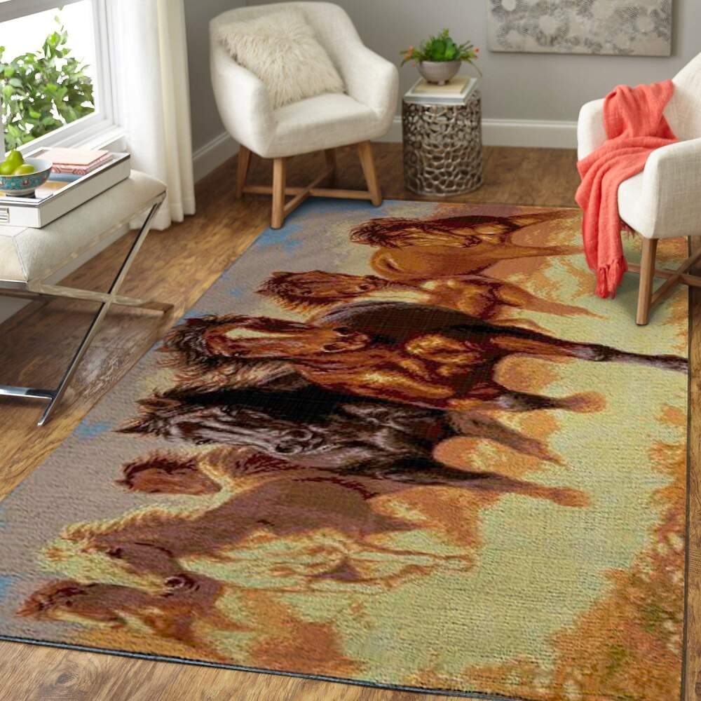 Wild Horses Area Rug 1910162  Chussin | Home Decor Easily