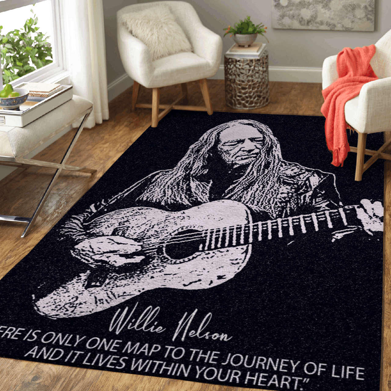 Willie Nelson Quotes It Lives Within Your Heart Art Area Rug Area  Chussin | Home Decor Easily