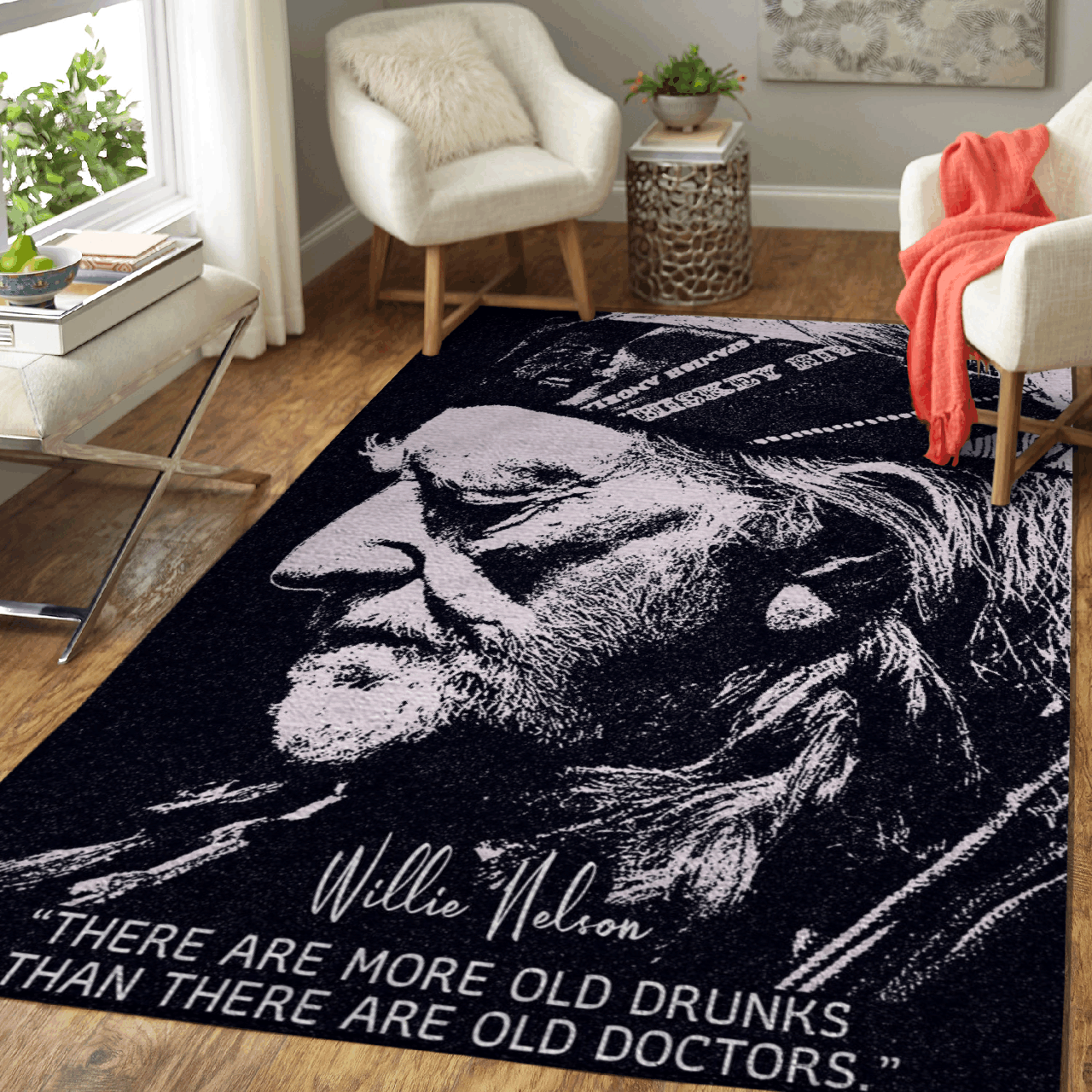 Willie Nelson Quotes There Are More Old Drunks Art Area Rug Area  Chussin | Home Decor Easily