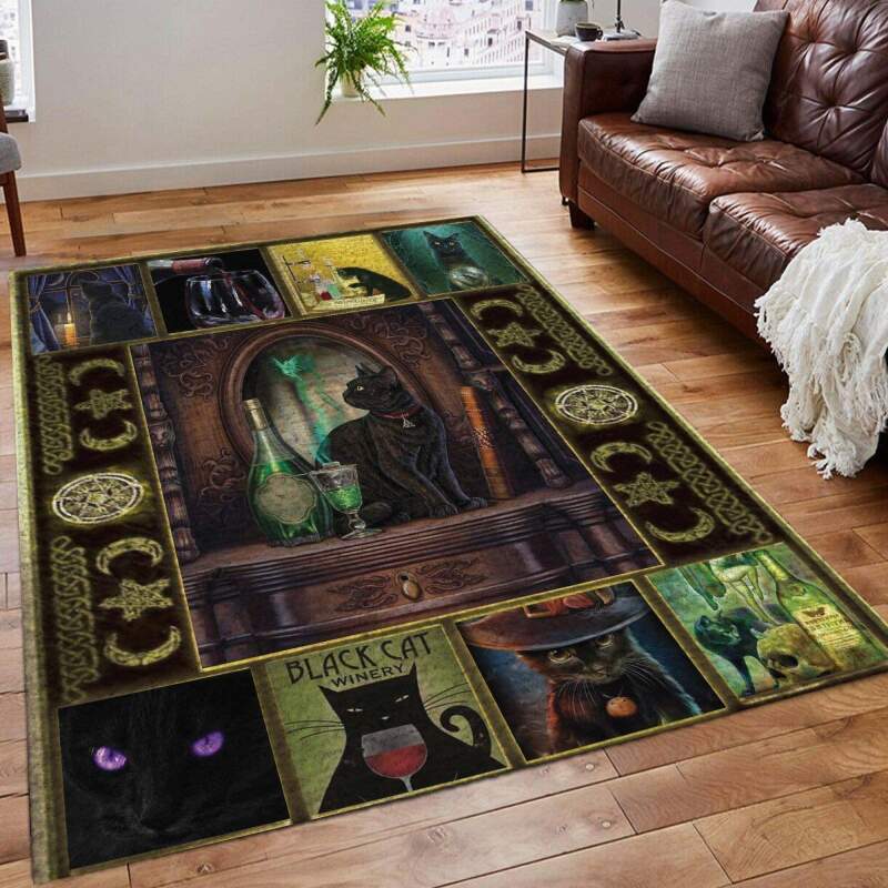 Wine And Cat Rug -  Chussin | Home Decor Easily