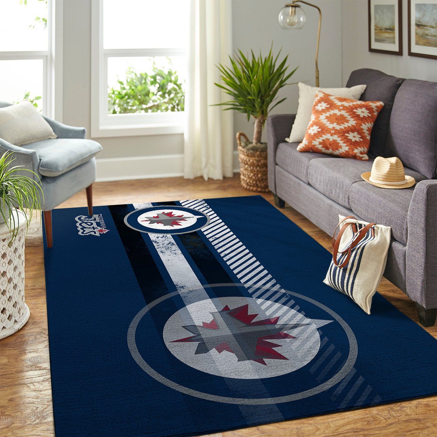 Winnipeg Jets Nhl Area Rugs Team Logo Sports  Chussin | Home Decor Easily
