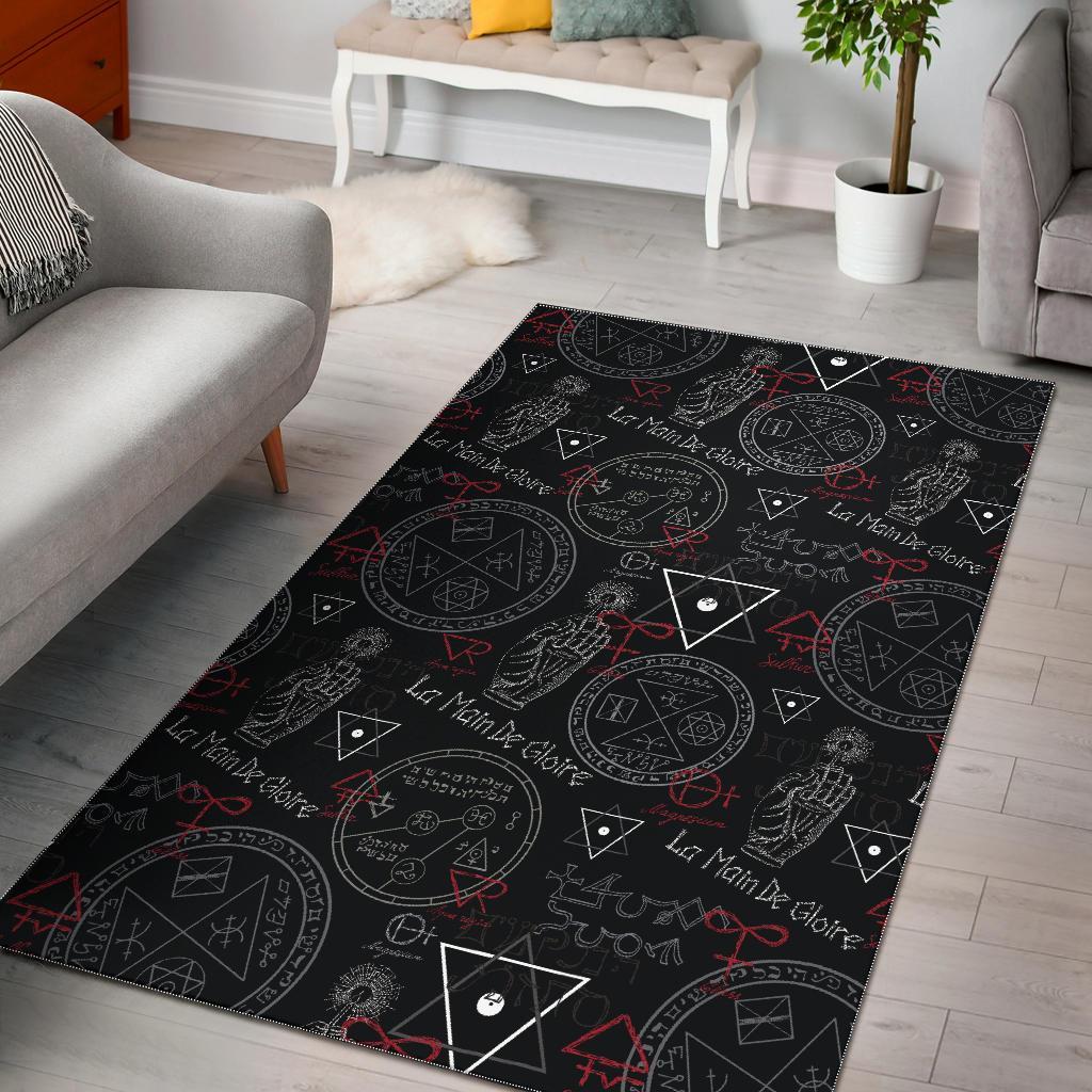 Witch Wiccan Pagan Pattern Print Area Rug  Chussin | Home Decor Easily