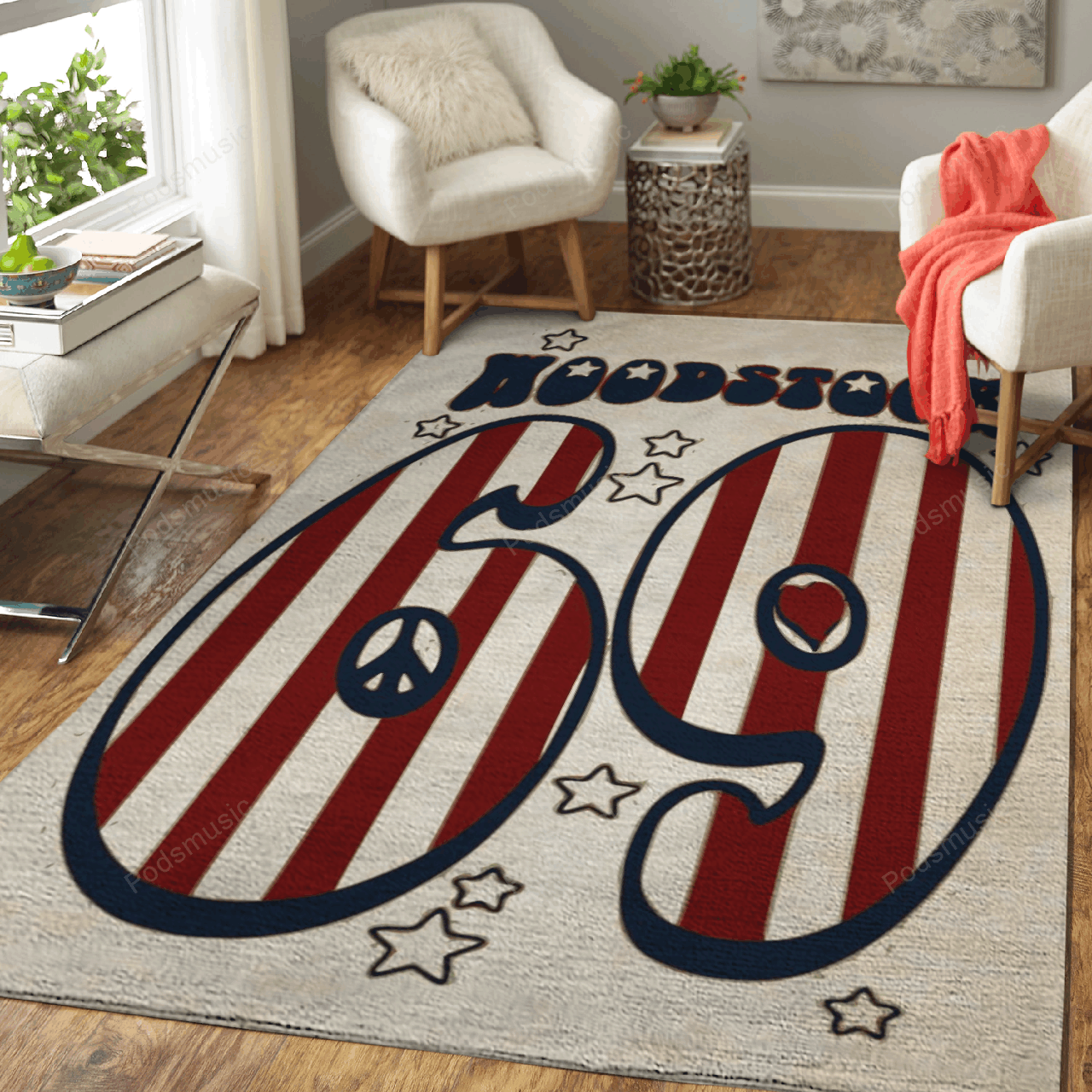 Woodstock 69 White Music Art For Fans Area  Chussin | Home Decor Easily