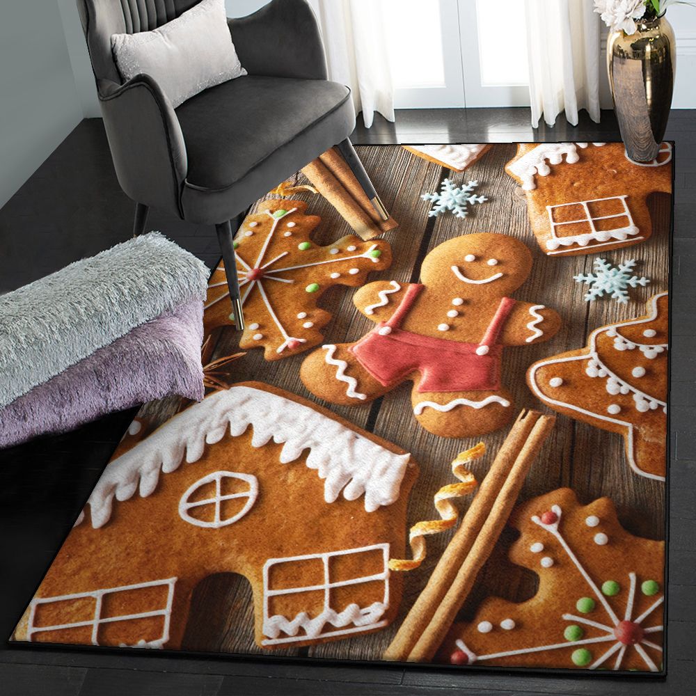 Xmas ation Kitchen Rugs, Gingerbread Man Christmas Rug  Chussin | Home Decor Easily