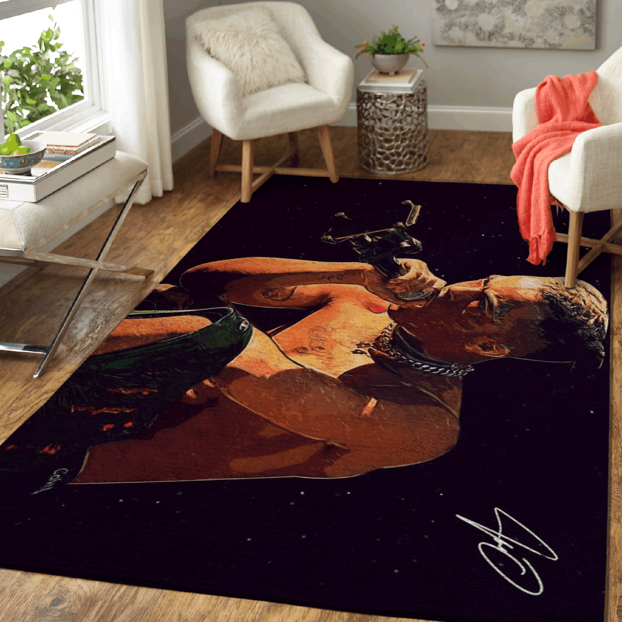Xxxtentacion American Rapper Art For Fans Area Rug Area  Chussin | Home Decor Easily