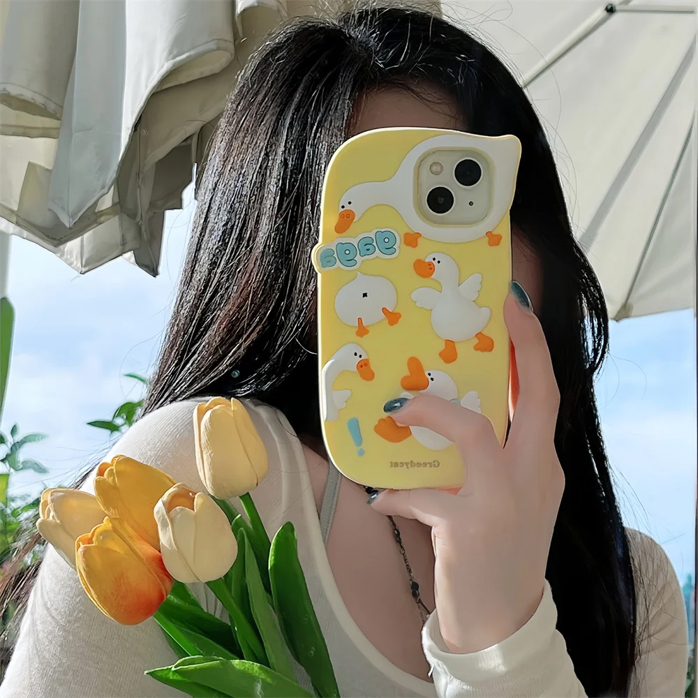 3D Cute Funny Cartoon Gaga Duck Phone Case